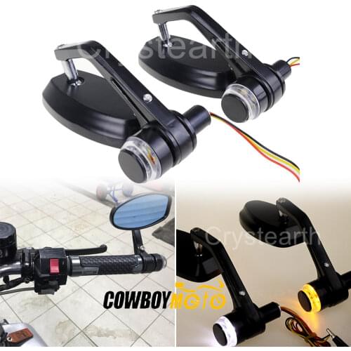 Universal 7/8" 22mm Handlebar End Mirrors LED Turn Signals Rear View Side Mirrors For KTM 250 390 690 790 DUKE 1290 Super R