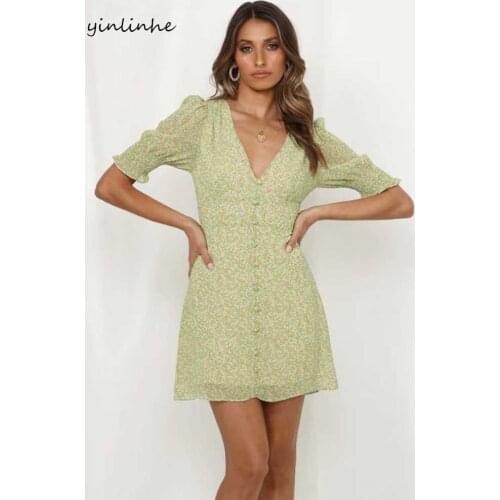 Yinlinhe Summer Dresses With Buttons