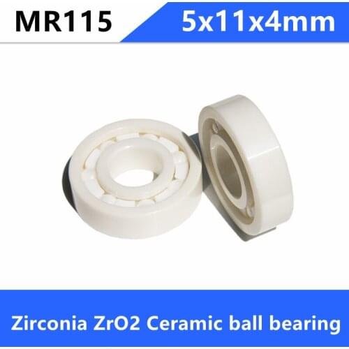 10pcs/lot MR115 ZrO2 Full Ceramic bearings Fishing gear bearing 5x11x4mm Ceramic ball bearings