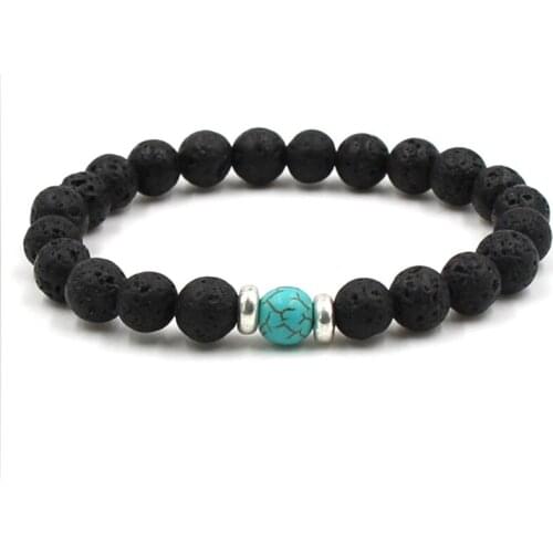 8 Colors 8mm Black Lava Stone Beads Essential Oil Perfume Diffuser Bracelet Tigers Eye Beads Bracelet Stretch Yoga Jewelry