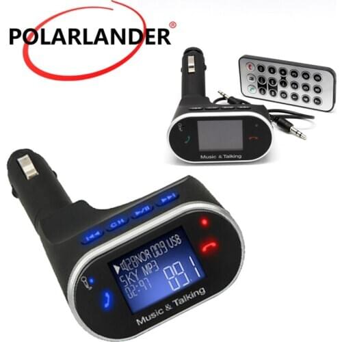 LCD screen Support phone A2DP Car Kit Bluetooth USB TF card music MP3 Player FM Transmitter with remote cntrol