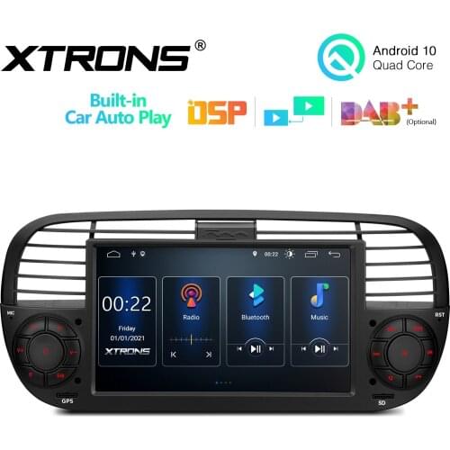 7" Android 10.0 OS Car Multimedia System Player GPS Radio for Fiat 500 2007-2015 with Full RCA Output & Dual Zone Function