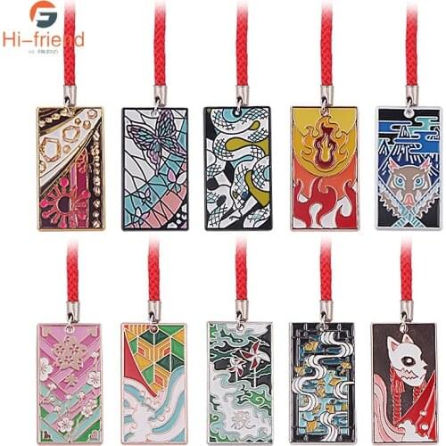 Anime Demon Slayer Keychain Kimetsu No Yaiba Kamado Tanjirou Nezuko Metal Enamel keychain Casual Pendant Jewellery