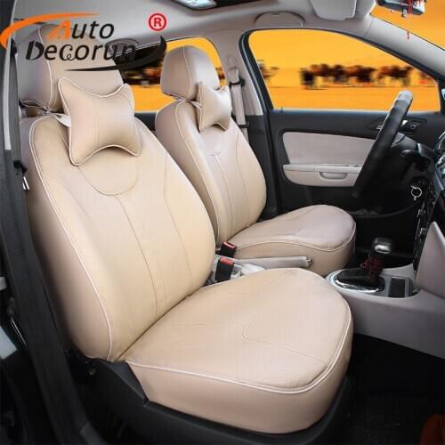 AutoDecorun car seats leather for Peugeot 307CC seat covers interior accessories custom car seat cushion pillowrest covers 12pcs