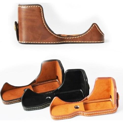 PU Leather Camera Case Bag Half Protector Body For Canon EOS M10 M100 M200 Bottom Cover Base