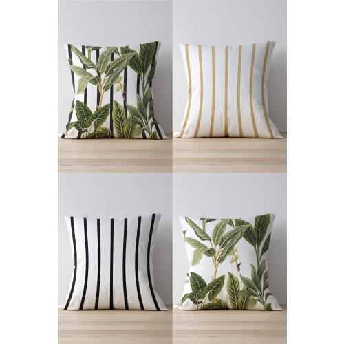 Double Side Printed Tropical Print 4'Lü Pillow Decorate Case Good Quality Stylish Home Garden Room Kitchen Gift Convenient Decorative Modern