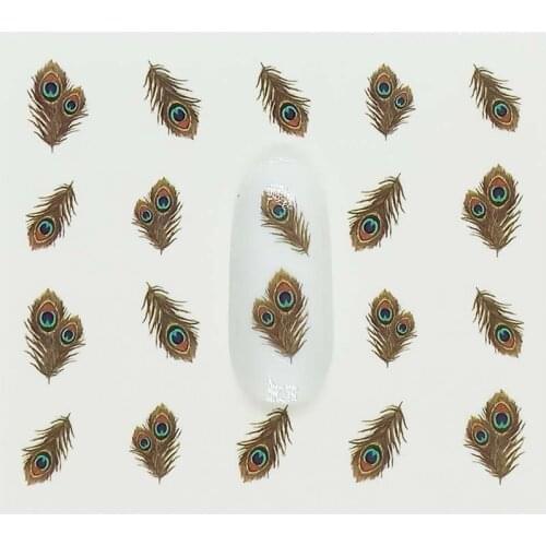 E08 Nail Sticker DIY Manicure Slider Embossed Nail Sticker Feathe Adhesive Nail Art Tips Decorations Decals