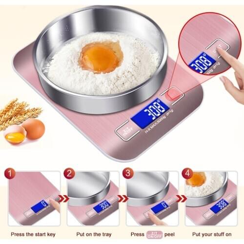 5kg 10kg Stainless Steel Electronic Digital Scale Home Kitchen Weight Measurement Volumn Food Scales Device