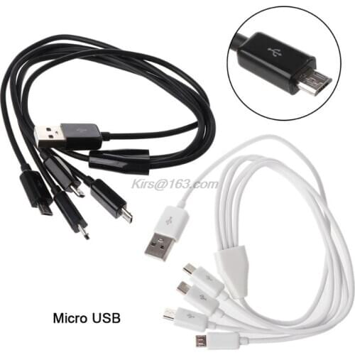 1pc Portable USB 2.0 Type A Male To 4 Micro USB Male Splitter Y Charging Cable for Samsung Xiaomi Mobile Phone Tablet Power Bank