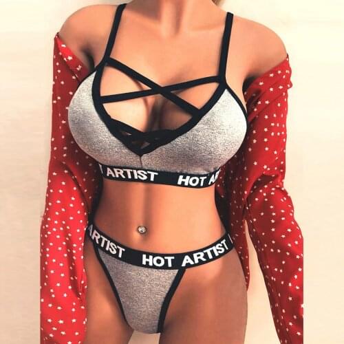 Women Camouflage Lingerie Set Exotic Underwear Leopard Letters Printed Bra Panties Sets Sexy Nightwear Lenceria Para Mujer #T1P