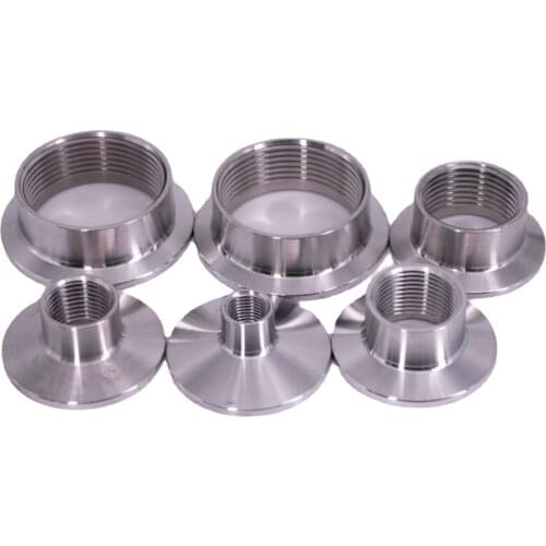 Short 1/4" 3/8" 1/2" 3/4" 1" 1.25" 1.5" BSPT Female 1.5" 2" Tri Clamp Sanitary Pipe Fitting Connector 304 316 Stainless Homebrew