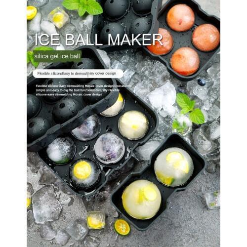 Creative large 6-link ice hockey mould spherical ice mould ice block mould whisky vodka silicone ice lattice 2 4-link