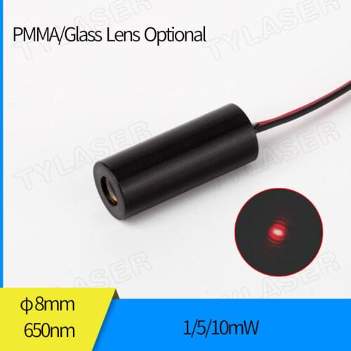 8mm 650nm 1mW 5mW 10mW Red Dot Laser Module Industrial Grade APC Driver
