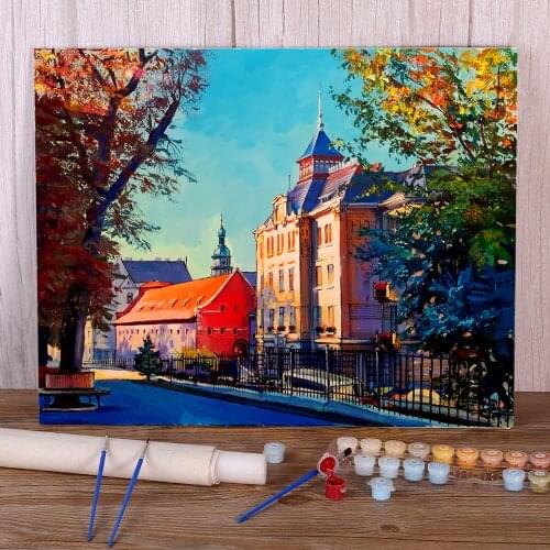 Landscape Lviv Paint By Numbers Kit Oil Paints 50*70 Painting On Canvas Home Decor Kids Handicraft Drawing