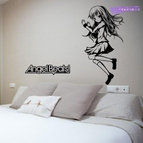 Angel Beats Wall Decal Tachibana Kanade Vinyl Wall Stickers Decal Decor Home Decorative Decoration Anime Car Sticker
