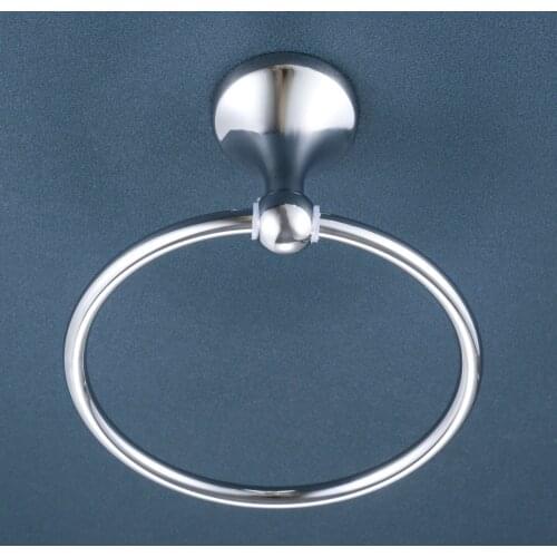 Towel Ring Round Hand Holder Wall Mounted Rack Stainless Steel Polished Chrome Modern Minimalism Bathroom Kitchen Home Bar Decor