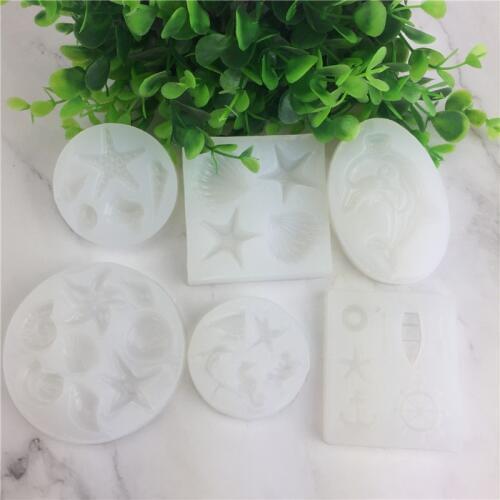 Ocean Sseries Soft Silicone Molds Fondant Chocolate Cake Decorating Tool Clay Wax Epoxy Resin Mold for Jewelry