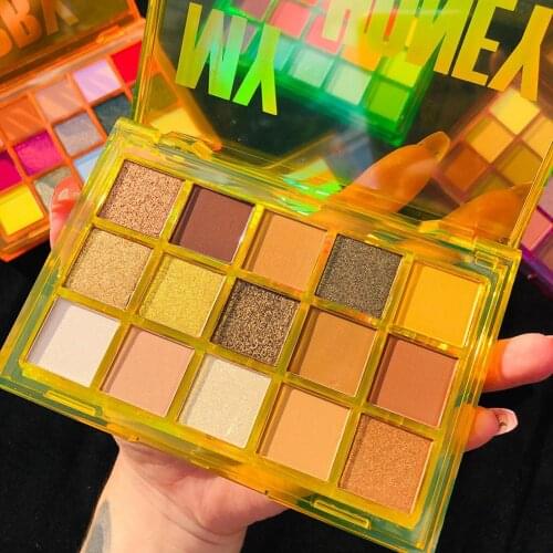 Matte Shimmer Eyeshadow Palette Metallic Eye Make Up Pallet Kit 15 Color Glitter Eyeshadow Nude Blendable Pigment