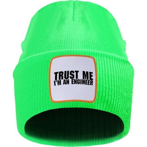 Trust Me I am an engineer Mens New Arrival Knitted Hat Breathable Solid Cute Woman Beanies Hat 10 Colors Elastic Bonnet Caps