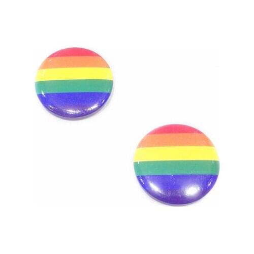 Pride Rainbow Flag Tinplate Badge gay lapel pin Free Shiping