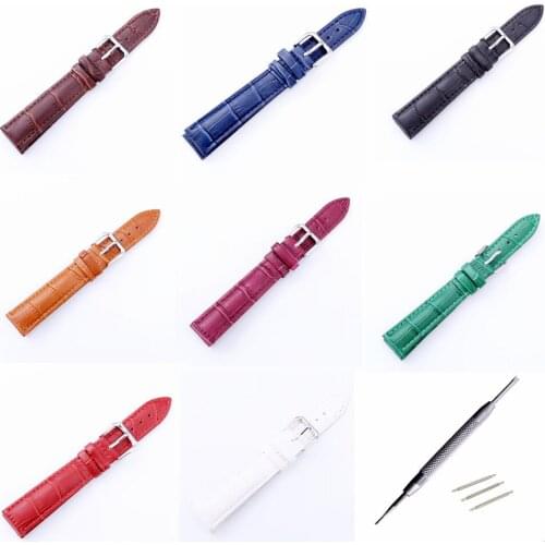 12 14 16 18 20 22 24 mm Genuine leather watchband watch belt strap wristwatches band Watches Belt Accessories