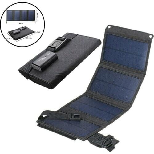 USB Solar Panel Folding Portable Power Charger Camping Travel Phone Charge