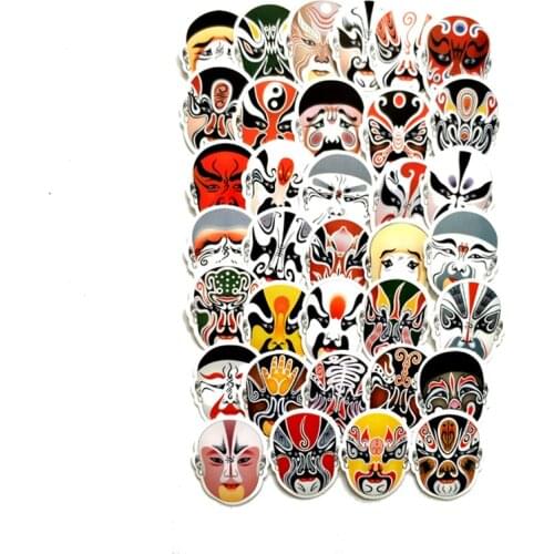 TD ZW 35Pcs 2-3CM Hand Account Peking Opera Pattern Of The Make-Up Sticker For Suitcase Skateboard Laptop Luggage Fridge Sticker
