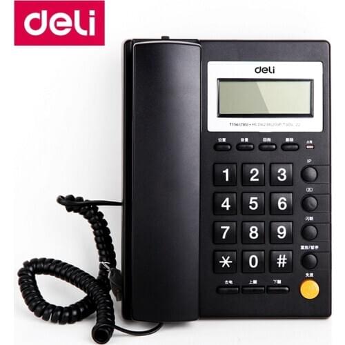 Deli 785 seat type telephone wall hanging available corded phone home office telephone machine caller ID date time display
