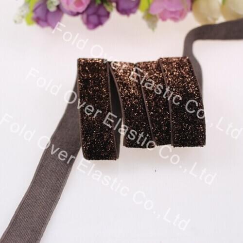 High quality 5/8" 16mm glitter elastic #B-36, 50yards/color elastic glitter velvet ribbon