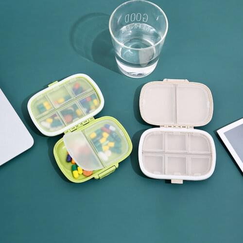 1pc Portable Mini Medicine Box 8 Compartments Pill Box Double Sealed Largecapacity Pill Case Holder Storage Organizer Container