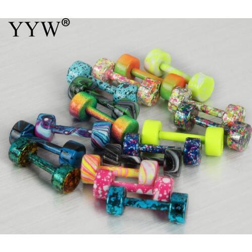 10PCS Stainless Steel Tragus Earring Ball Barbell Ear Piercing Black Ear Stud Cartilage Earrings Piercing Oreja for Men Women