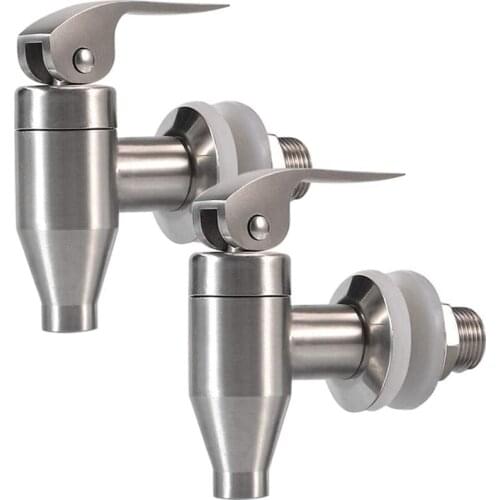 Stainless Steel Beverage Water Drink Dispenser Durable Replacement Push Style Spigot Faucet,2 Pack