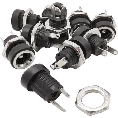 20Pcs DC-022B 5.5 x 2.1/5.5x2.5/3.5 x 1.3mm DC Power Jack Socket Connector 2 Terminal Plug Female Panel Mount Adapter 3A 12V