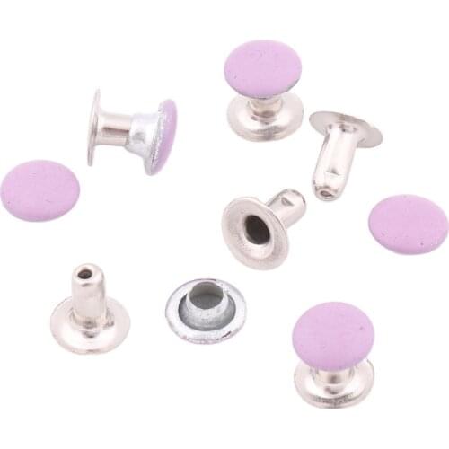 6*6mm Round Double Cap Rivets Stud Rivets Purple for Bag Shoes Leather Craft Decorations DIY Sew Supplies Decor Fastener