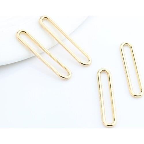 6pcs/lot Zinc Alloy Gold Geometric Rectangle Charms Connector For DIY Fashion Earrings Jewelry Accessories
