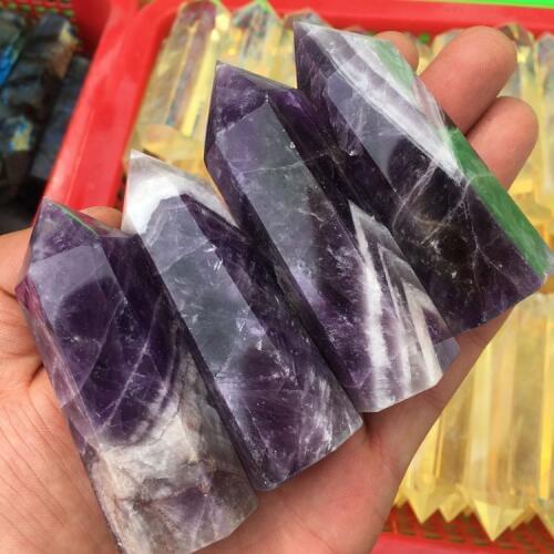 A+++High quality Natural fantasy amethyst obelisk natural crystal reiki healing