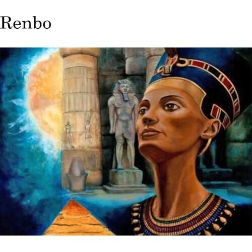 Diamond painting stitch cross Cleopatra diamond embroidery full square round drill Egypt woman pattern mosaic rhinestone picture