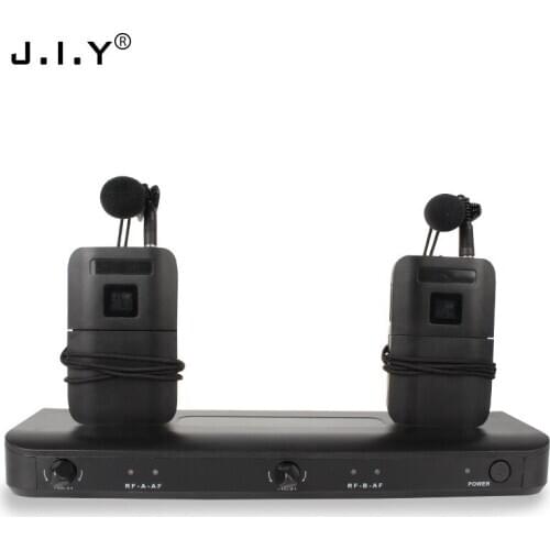 JIY wireless one drag two collar clip microphone microphone microphone home K song TV computer speaker amplifier KTV