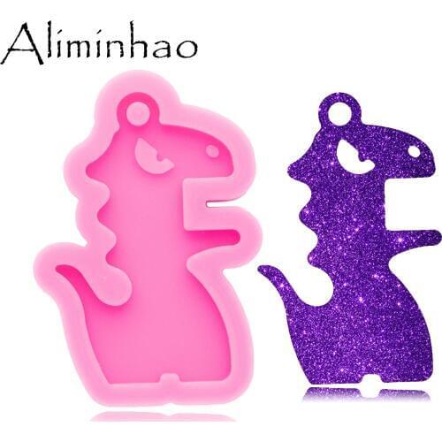 DY0581 Shiny Glossy Dinosaur Silicone Mold - Polymer Clay Mould - Mold Resin Craft - Epoxy Jewellery Making Keychain