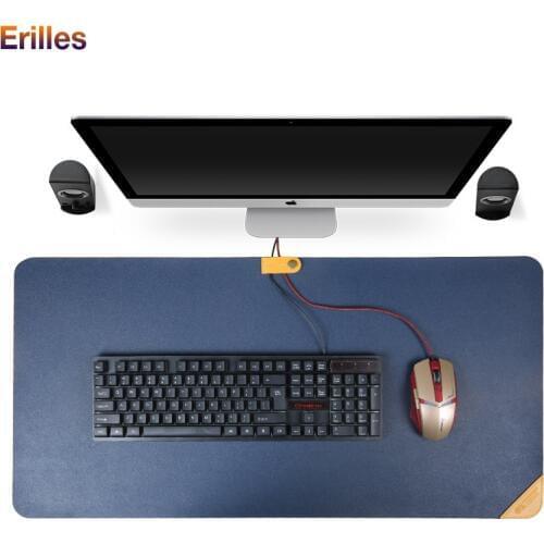 Big Size Dest Mouse Pad PU Leather 600x300/800x400/900x400mm Mousepad Solid Color Table Pad Home Office Computer Accessories