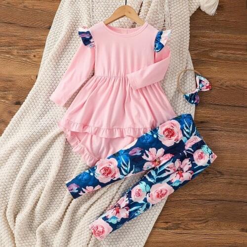 Kids Girl Clothes Toddler Girl Clothing Sweatshirt Top and Ruffle Pant Infant Outfit Set