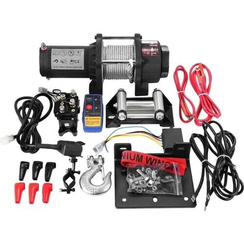 Electric Winch 3000lbs 1360kg 12V Steel Cable with Remote Control