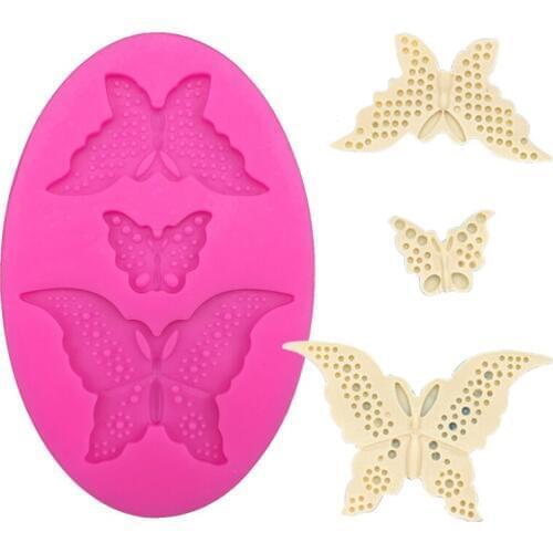 Beautiful butterfly shaped fondant silicone mold kitchen baking chocolate pastry candy making cupcake lace decoration FT-0082