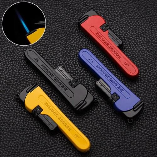 Creative Gas Inflatable Windproof Lighter Straight Into the Flame Cigarette Lighter Personality Metal Mens Gadget