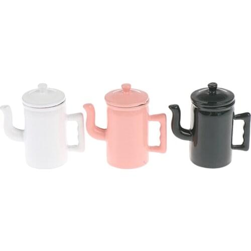 Dollhouse Coffee Pot Miniature Kitchen Accessory Alloy 1:12 Scale Tableware Accessories
