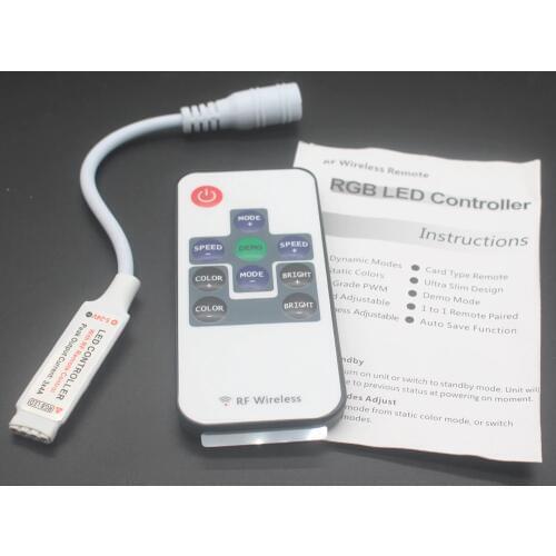 Mini DC12V Led Controller Dimmer 12A Wireless RF Remote to Control Single Color Strip Lighting 3528 5050 led strip