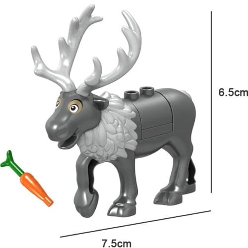 [MOC Hub] Reindeer Building Blocks Brick Horse Crocodile Gorilla Tiger Kids Toys Animal Lockings Figures Assemble