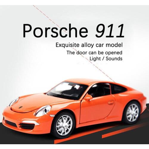 1:32 Diecast Toy Cars Prosche 911 Alloy Car Model Metal Vehicles Miniature Scale for Children Birthday Gifts Boy Collection Kids