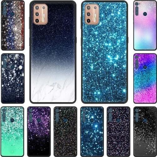 Fashion Shiny Glow Phone Case For Motorola Moto G9 Plus Play One Fusion G8 Power Lite Hyper Edge E6s G Stylus Black Cover