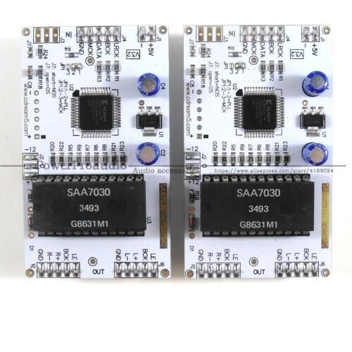 2pcs SAA7030 TDA1540 PLL Drive Module V3.0 Support I2S 256fs 384fs Input